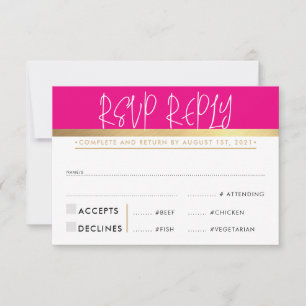 RSVP ANTWOORD REACTIE ultra trendy roze zwart goud