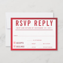 RSVP ANTWOORD RESPONS moderne rode burgundy gradië