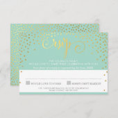 RSVP ANTWOORD RESPONSE rustic gold mini confetti m (Voorkant / Achterkant)