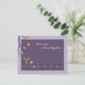 RSVP ANTWOORD SLIP:: kersenbloesems 7L Kaart (Staand voorkant)