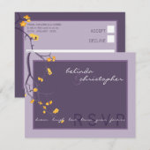 RSVP ANTWOORD SLIP:: kersenbloesems 7L Kaart (Voorkant / Achterkant)