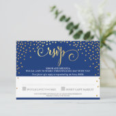 RSVP ANTWOORD stijlvolle rustieke mini gouden conf (Staand voorkant)