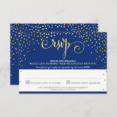 RSVP ANTWOORD stijlvolle rustieke mini gouden conf (Voorkant / Achterkant)