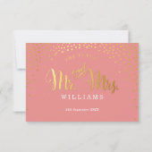 RSVP ANTWOORD stijlvolle rustieke mini gouden conf (Achterkant)