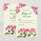 RSVP Antwoord Waterverf Roze Hydrangea Lacecaps (Voorkant / Achterkant)