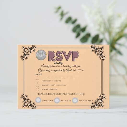 RSVP-antwoordkaart | Bevestig aanwezigheid en aant RSVP Kaartje (Staand voorkant)