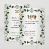 RSVP-antwoordkaart Ierse eenheid knoop RSVP Kaartje (Voorkant / Achterkant)