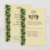 RSVP-antwoordkaart Ierse shamrocks RSVP Kaartje (Voorkant / Achterkant)