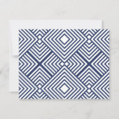 RSVP-ANTWOORDKAART modern geo eenvoudig marineblau RSVP Kaartje (Achterkant)