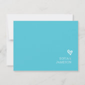 RSVP-ANTWOORDKAART moderne stijl turquoise blauw RSVP Kaartje (Achterkant)