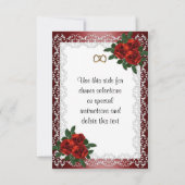 RSVP-antwoordkaart rode rozen RSVP Kaartje (Achterkant)