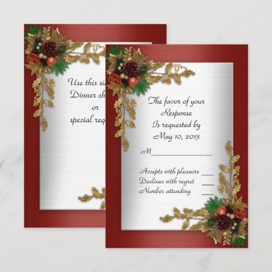 RSVP antwoordkaart Vakantie huwelijksuitnodiging (Voorkant / Achterkant)