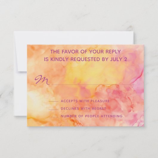 RSVP-antwoordkaart voor bruiloft - Verse bloemen RSVP Kaartje (Voorkant)