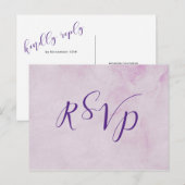 Rsvp-antwoordkaart voor calligrafische bruiloft +  uitnodiging briefkaart (Voorkant / Achterkant)