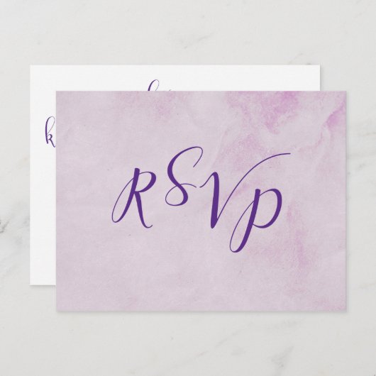 Rsvp-antwoordkaart voor calligrafische bruiloft +  uitnodiging briefkaart (Voorkant / Achterkant)