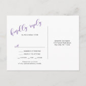 Rsvp-antwoordkaart voor calligrafische bruiloft +  uitnodiging briefkaart (Achterkant)