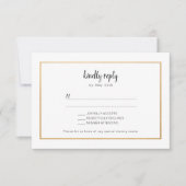 RSVP-antwoordkaart voor lijst met goudolie RSVP (Voorkant)