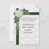 RSVP-antwoordkaart witte roze groene linten RSVP Kaartje (Achterkant)