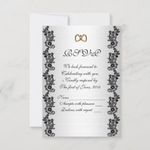 RSVP-antwoordkaart zwart en wit RSVP Kaartje