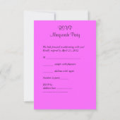 RSVP antwoordmasker zwart Paarse roze Mardi Gras Kaartje (Achterkant)
