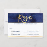 RSVP ANTWOORDT modern blauw waterverf goud schrijv<br><div class="desc">Een eenvoudig ontwerp voor uw RSVP REPLY-KAARTEN - om uw belangrijkste uitnodigingen aan te passen. Ik hou van het ontwerp, maar ik zou graag wat veranderingen zien - een ander kleurenschema, product, een foto toevoegen of aangepast voor een andere gelegenheid - geen zorgen nemen contact met me op, KAT@SIMPLYSWEETPAPERIE.COMI. Ik...</div>