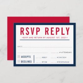 RSVP ANTWOORDT OP DE moderne, vette, vette navy re