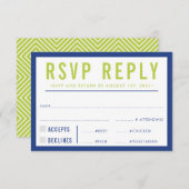 RSVP ANTWOORDT OP modern vet koninklijk blauw limo (Voorkant / Achterkant)