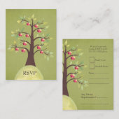 RSVP Apple Tree Waterverf Natuur Weddenkaarten Informatiekaartje (Voorkant / Achterkant)