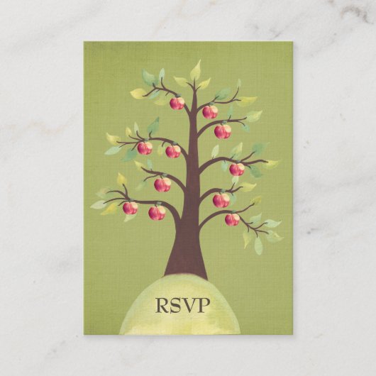 RSVP Apple Tree Waterverf Natuur Weddenkaarten Informatiekaartje (Voorkant)