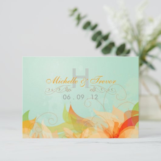 RSVP - Aqua Abstract Trouwkaarten (Staand voorkant)