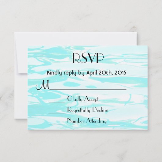 RSVP Aqua Green Pool Water Abstracte achtergrond (Achterkant)