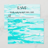 RSVP Aqua Green Pool Water Abstracte achtergrond Kaartje (Voorkant / Achterkant)