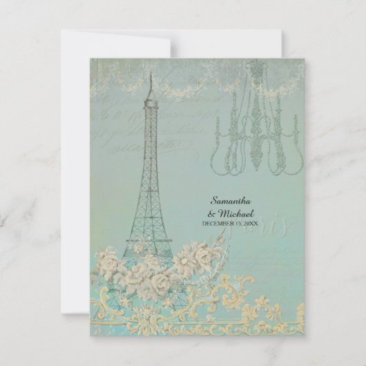 RSVP Aqua  Paris Parijse stijlvolle bruiloft (Voorkant)