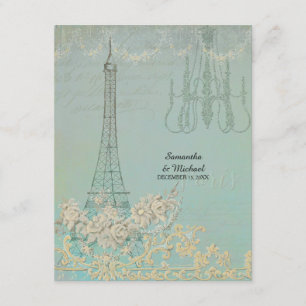 RSVP Aqua  Paris Parisian Stylish Wedding