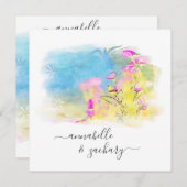 *~* RSVP AR15 QR Waterverf Vogel BLOEMEN Huwelijk Kaart (Voorkant / Achterkant)