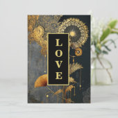 *~ RSVP AR26 QR Gold Lace LOVE 21 bruiloft Kaart (Staand voorkant)