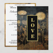 *~ RSVP AR26 QR Gold Lace LOVE  X Wedding Kaart (Voorkant / Achterkant)