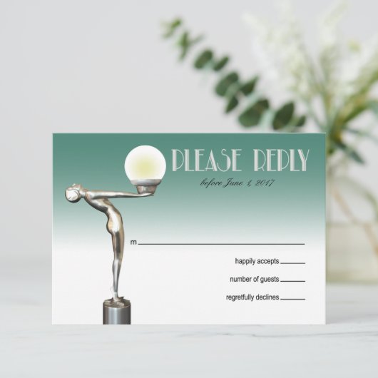 RSVP Art Deco Glam Nouveau | blauwgroen (Staand voorkant)