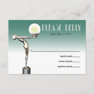 RSVP Art Deco Glam Nouveau   blauwgroen Kaartje