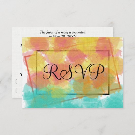 RSVP Artsy Gouache Geometrische Waterverf (Voorkant / Achterkant)