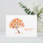 RSVP Autumn Theme Weddenskaart (Staand voorkant)