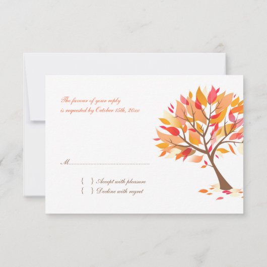 RSVP Autumn Theme Weddenskaart (Achterkant)