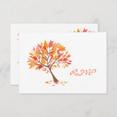 RSVP Autumn Theme Weddenskaart (Voorkant / Achterkant)