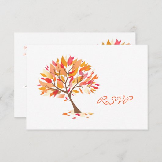 RSVP Autumn Theme Weddenskaart (Voorkant / Achterkant)