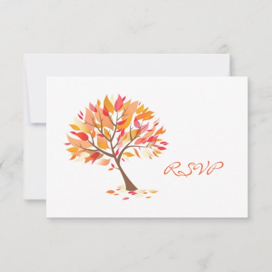 RSVP Autumn Theme Weddenskaart Kaartje (Voorkant)