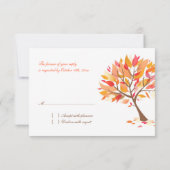 RSVP Autumn Theme Weddenskaart Kaartje (Achterkant)