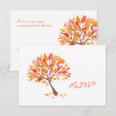 RSVP Autumn Theme Weddenskaart Kaartje (Voorkant / Achterkant)