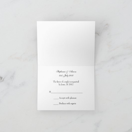 RSVP - Aziatische Blauwe Dubbele Geluk Huwelijks R (Binnen)