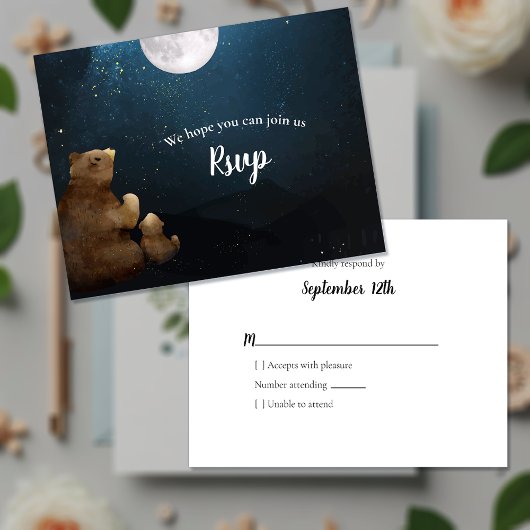 RSVP Baby shower Beren Over The Moon