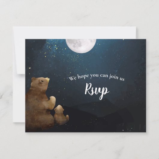 RSVP Baby shower Beren Over The Moon (Voorkant)